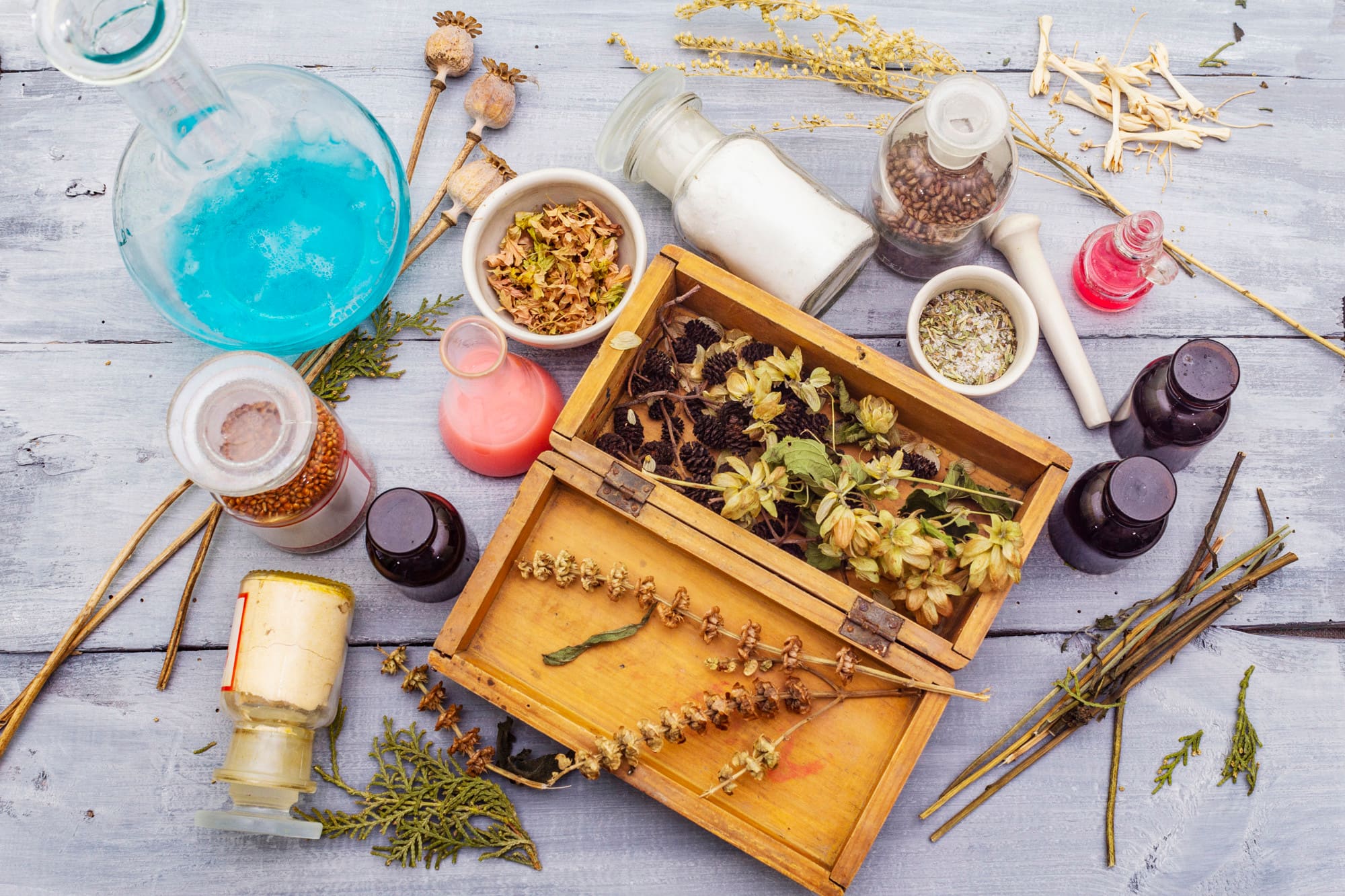 aromatic-herbs-spices-seeds-jars-wooden-box_164638-3169