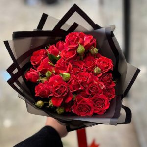 دسته گل رز مینیاتوری سرخ