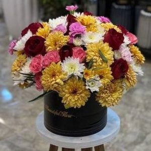 باکس گل شکوفه های رنگین